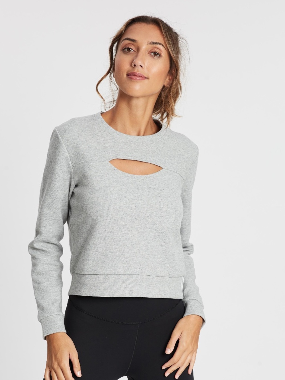 Adidas Grey Cutout Crewneck Sweatshirt Large NWOT